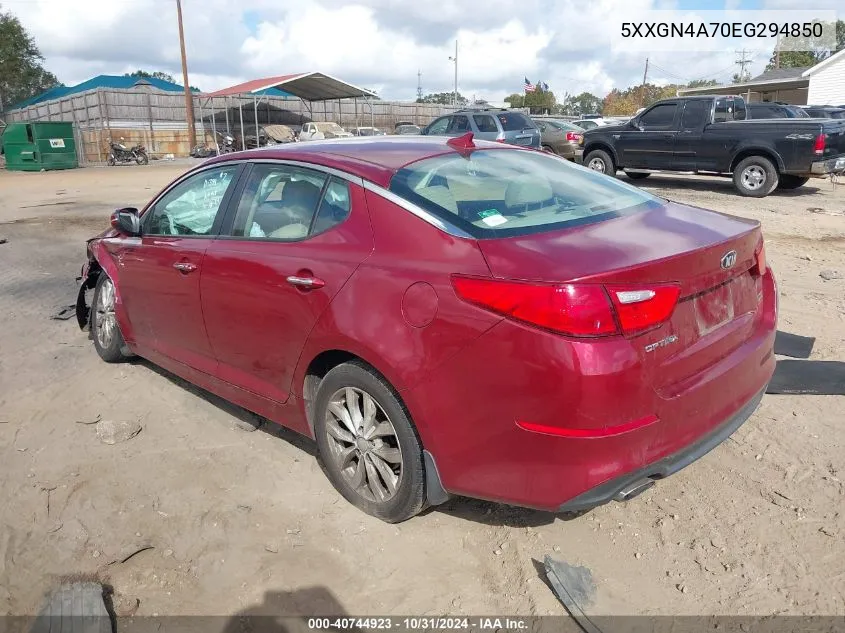 2014 Kia Optima Ex VIN: 5XXGN4A70EG294850 Lot: 40744923