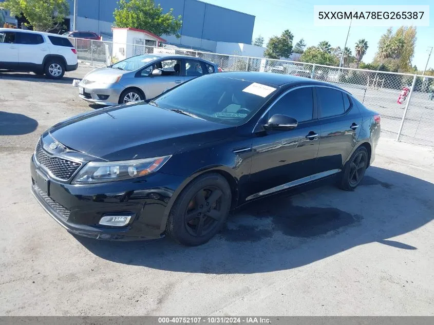 2014 Kia Optima Lx VIN: 5XXGM4A78EG265387 Lot: 40752107