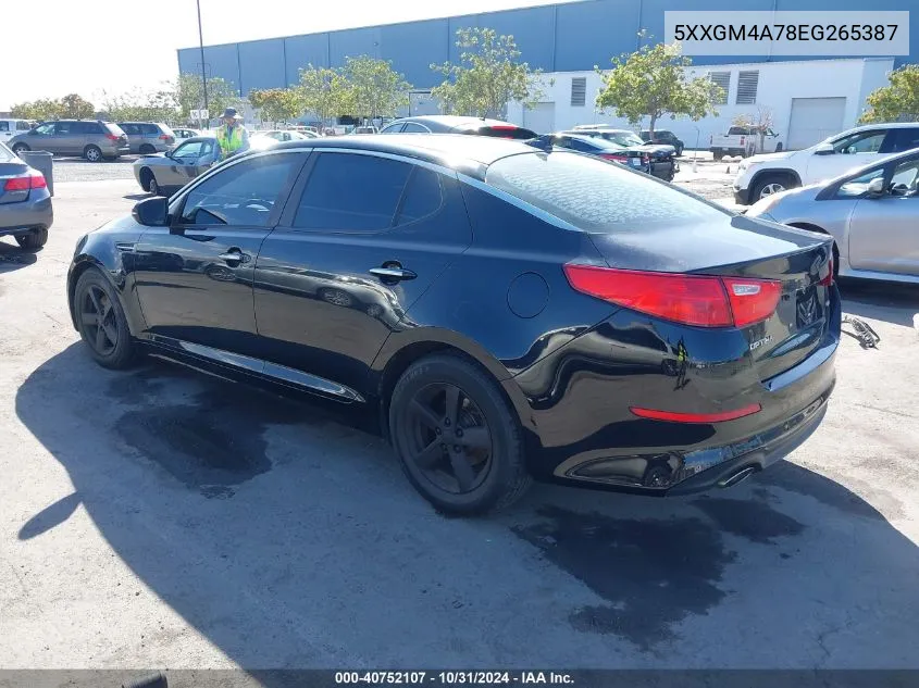 2014 Kia Optima Lx VIN: 5XXGM4A78EG265387 Lot: 40752107