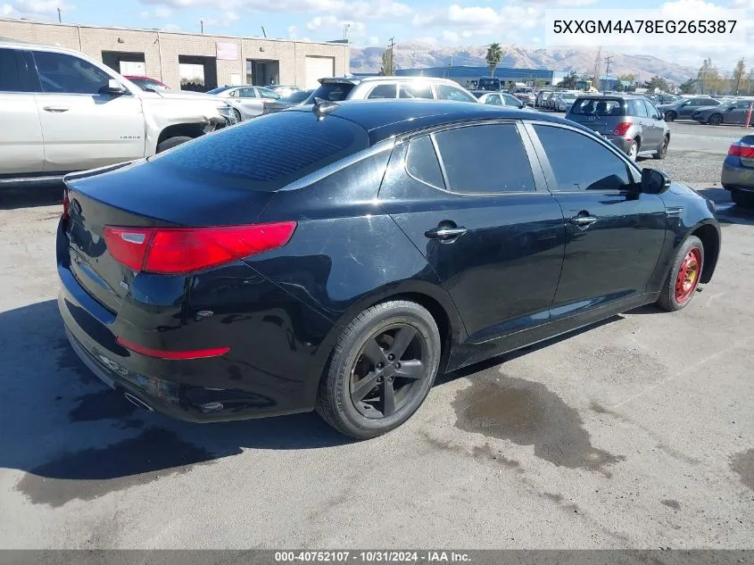 2014 Kia Optima Lx VIN: 5XXGM4A78EG265387 Lot: 40752107