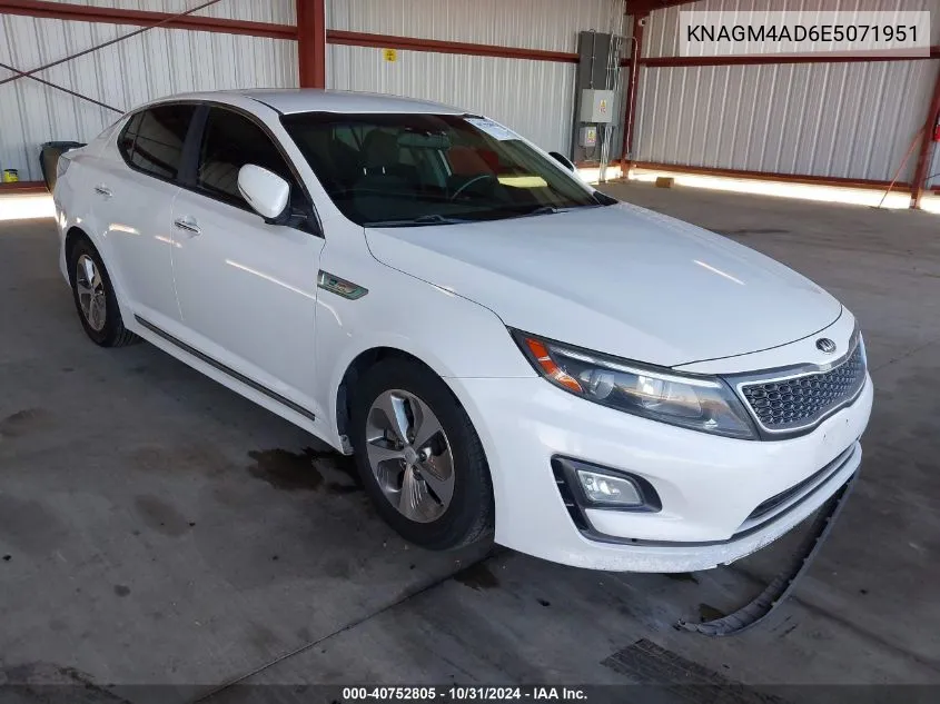 2014 Kia Optima Hybrid Lx VIN: KNAGM4AD6E5071951 Lot: 40752805