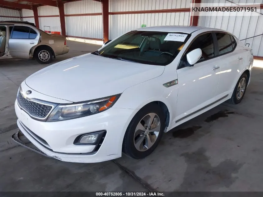 2014 Kia Optima Hybrid Lx VIN: KNAGM4AD6E5071951 Lot: 40752805