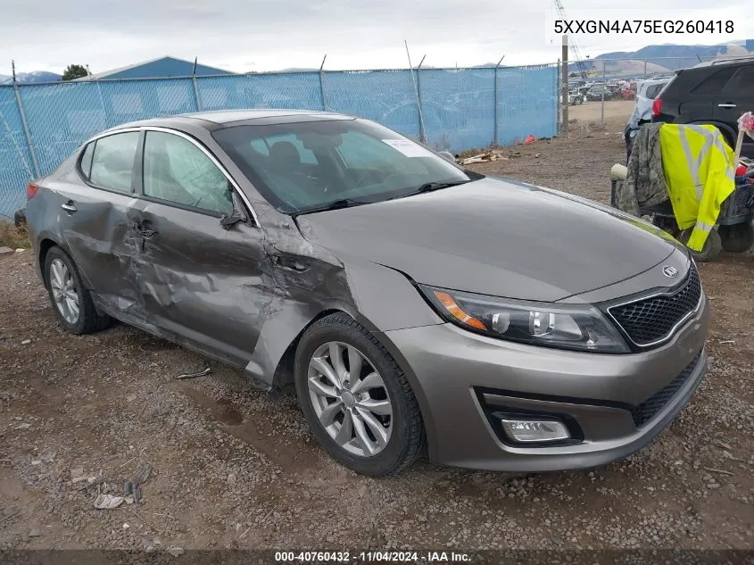 2014 Kia Optima Ex VIN: 5XXGN4A75EG260418 Lot: 40760432