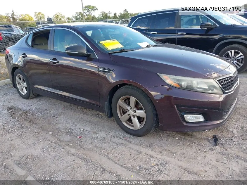 2014 Kia Optima Lx VIN: 5XXGM4A79EG317190 Lot: 40769183