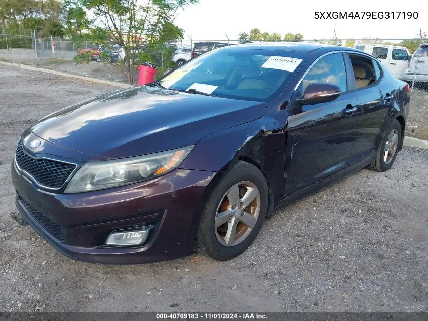 2014 Kia Optima Lx VIN: 5XXGM4A79EG317190 Lot: 40769183