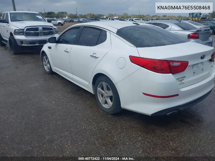 2014 Kia Optima Lx VIN: KNAGM4A76E5508468 Lot: 40772422