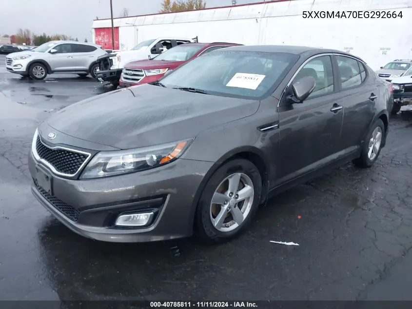 2014 Kia Optima Lx VIN: 5XXGM4A70EG292664 Lot: 40785811