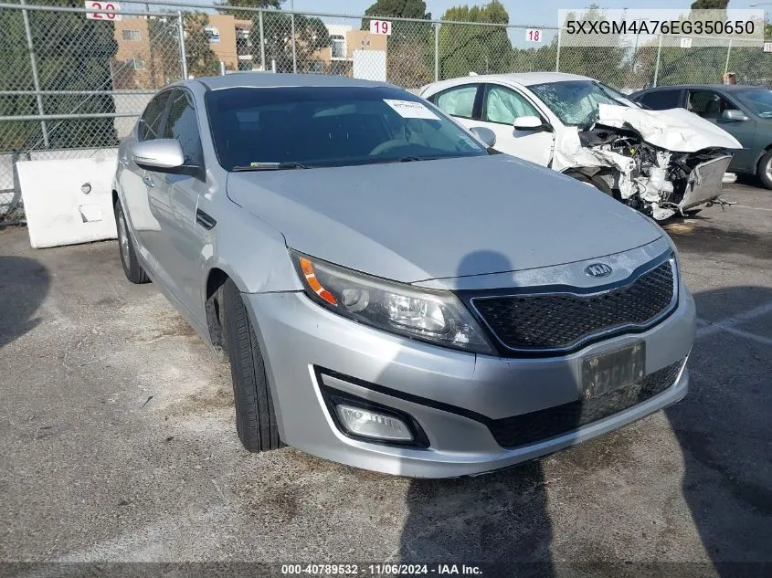 2014 Kia Optima Lx VIN: 5XXGM4A76EG350650 Lot: 40789532