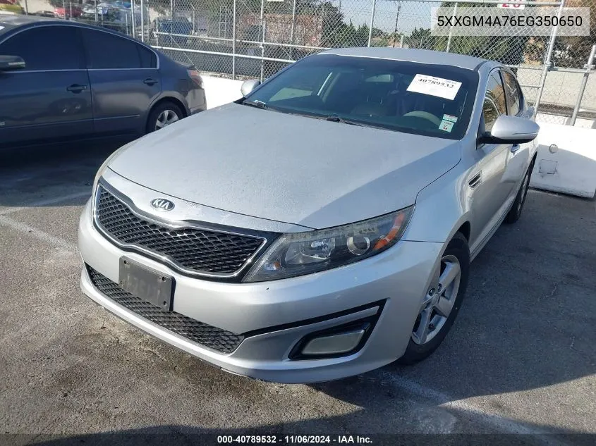 2014 Kia Optima Lx VIN: 5XXGM4A76EG350650 Lot: 40789532