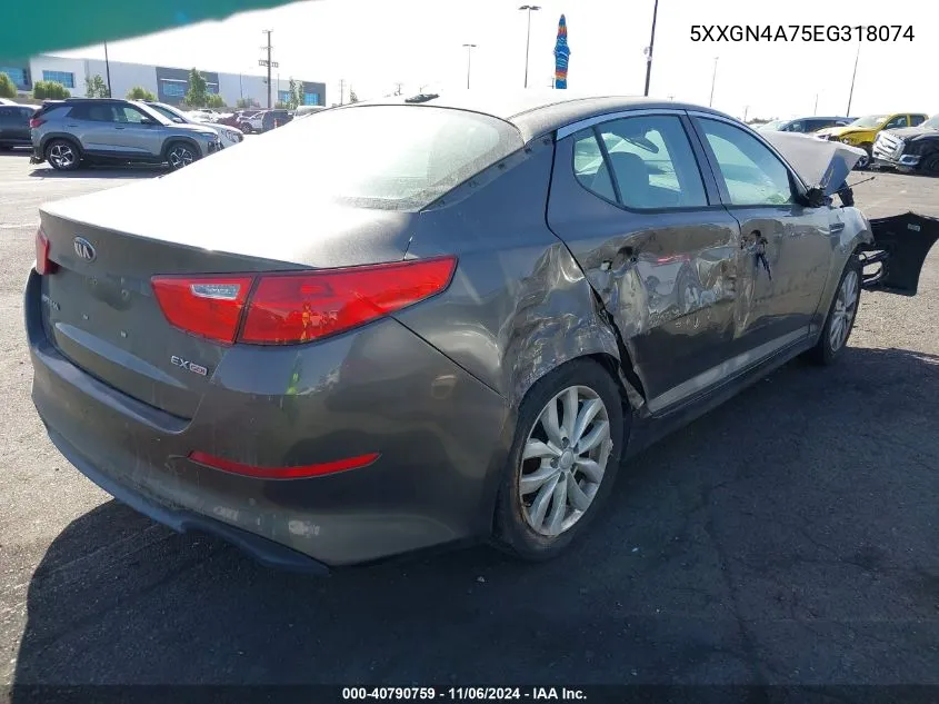 2014 Kia Optima Ex VIN: 5XXGN4A75EG318074 Lot: 40790759