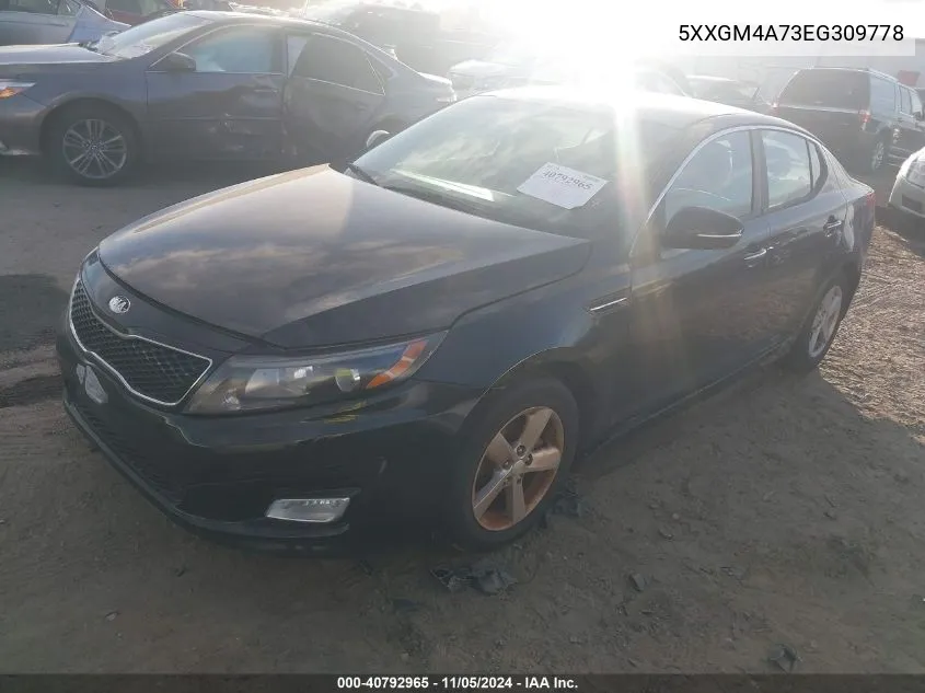 2014 Kia Optima Lx VIN: 5XXGM4A73EG309778 Lot: 40792965