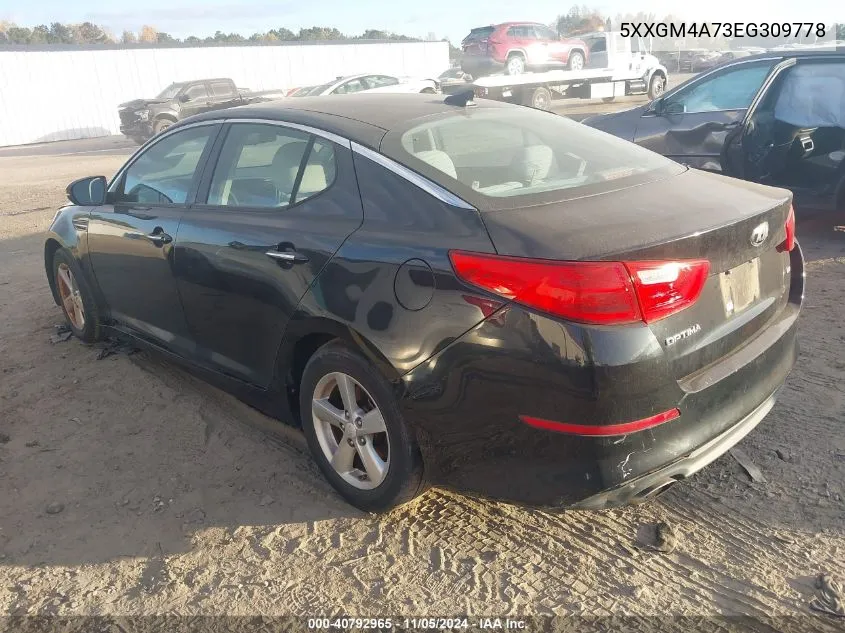 2014 Kia Optima Lx VIN: 5XXGM4A73EG309778 Lot: 40792965