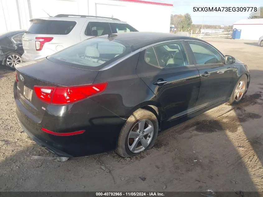 2014 Kia Optima Lx VIN: 5XXGM4A73EG309778 Lot: 40792965