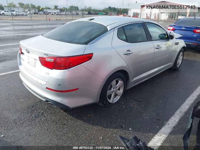 2014 Kia Optima Lx VIN: KNAGM4A70E5517943 Lot: 40793132