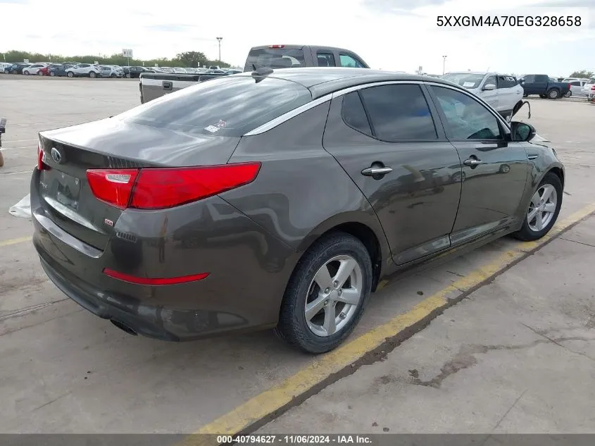 2014 Kia Optima Lx VIN: 5XXGM4A70EG328658 Lot: 40794627