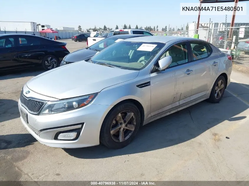 2014 Kia Optima Lx VIN: KNAGM4A71E5480501 Lot: 40796938