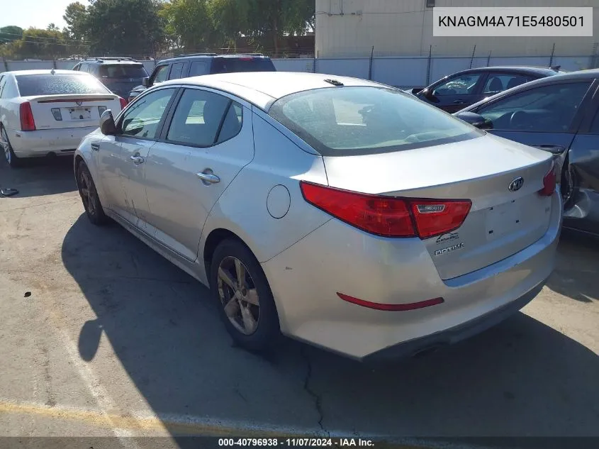 2014 Kia Optima Lx VIN: KNAGM4A71E5480501 Lot: 40796938