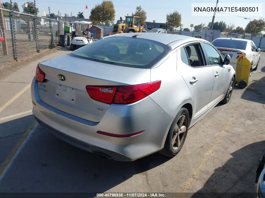 2014 Kia Optima Lx VIN: KNAGM4A71E5480501 Lot: 40796938