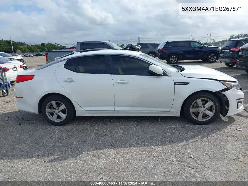 2014 Kia Optima Lx VIN: 5XXGM4A71EG267871 Lot: 40808463