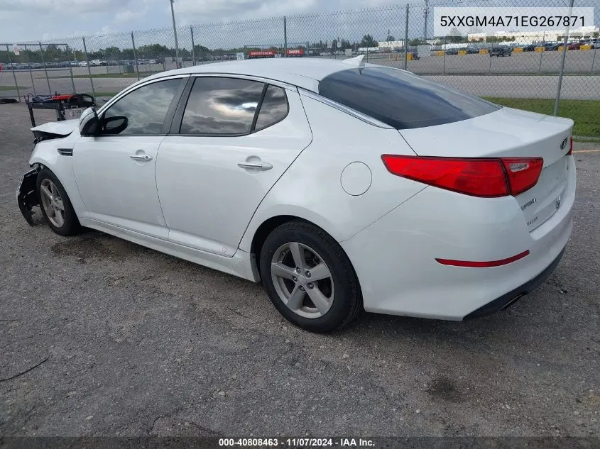 2014 Kia Optima Lx VIN: 5XXGM4A71EG267871 Lot: 40808463