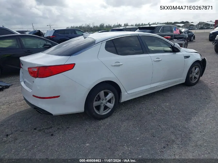 2014 Kia Optima Lx VIN: 5XXGM4A71EG267871 Lot: 40808463