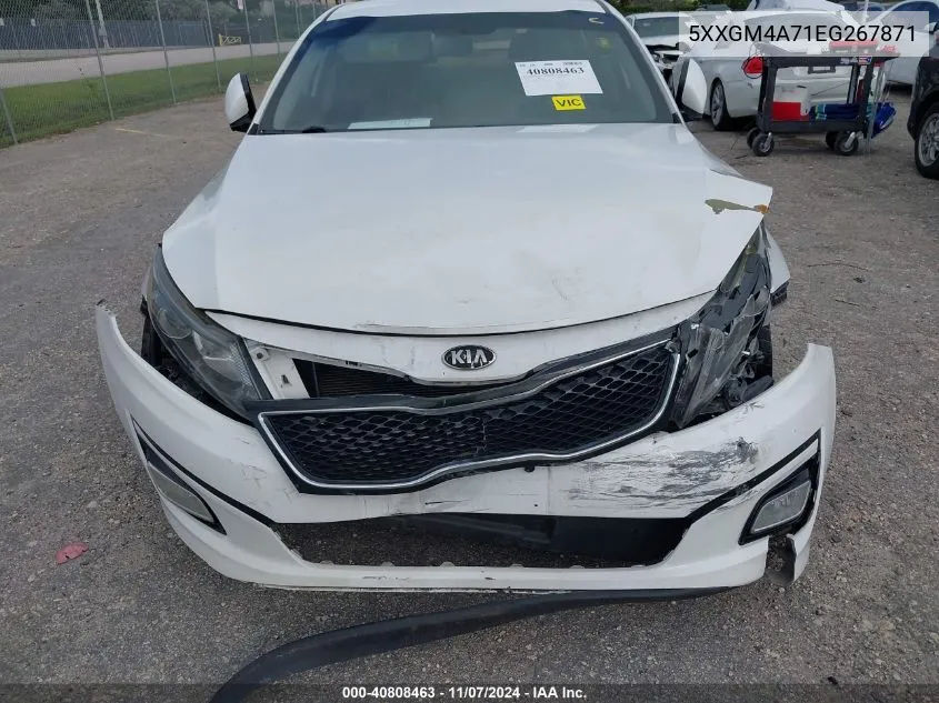 2014 Kia Optima Lx VIN: 5XXGM4A71EG267871 Lot: 40808463