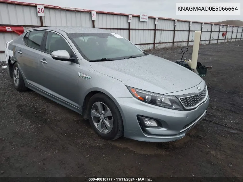 2014 Kia Optima Hybrid Lx VIN: KNAGM4AD0E5066664 Lot: 40810777