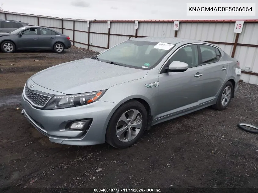 2014 Kia Optima Hybrid Lx VIN: KNAGM4AD0E5066664 Lot: 40810777