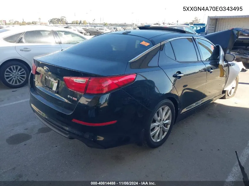 2014 Kia Optima Ex VIN: 5XXGN4A70EG343495 Lot: 40814488