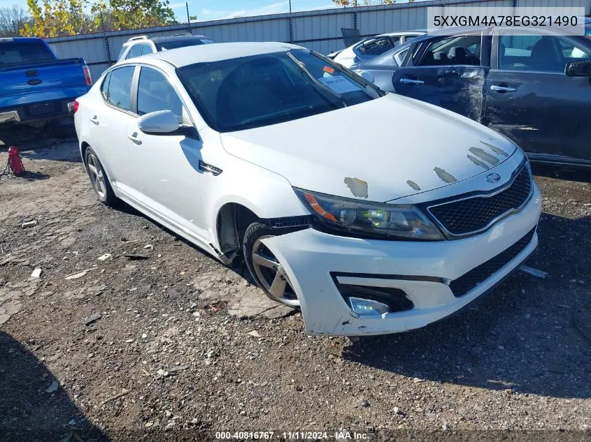 2014 Kia Optima Lx VIN: 5XXGM4A78EG321490 Lot: 40816767