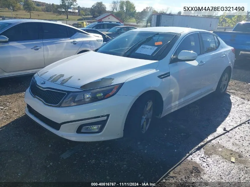 2014 Kia Optima Lx VIN: 5XXGM4A78EG321490 Lot: 40816767