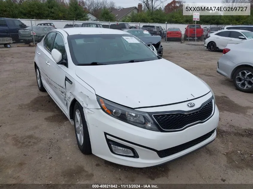 2014 Kia Optima Lx VIN: 5XXGM4A74EG269727 Lot: 40821842