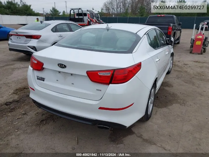 2014 Kia Optima Lx VIN: 5XXGM4A74EG269727 Lot: 40821842