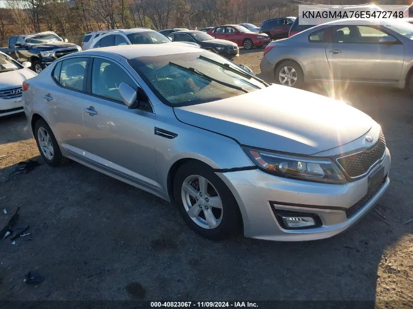 2014 Kia Optima Lx VIN: KNAGM4A76E5472748 Lot: 40823067