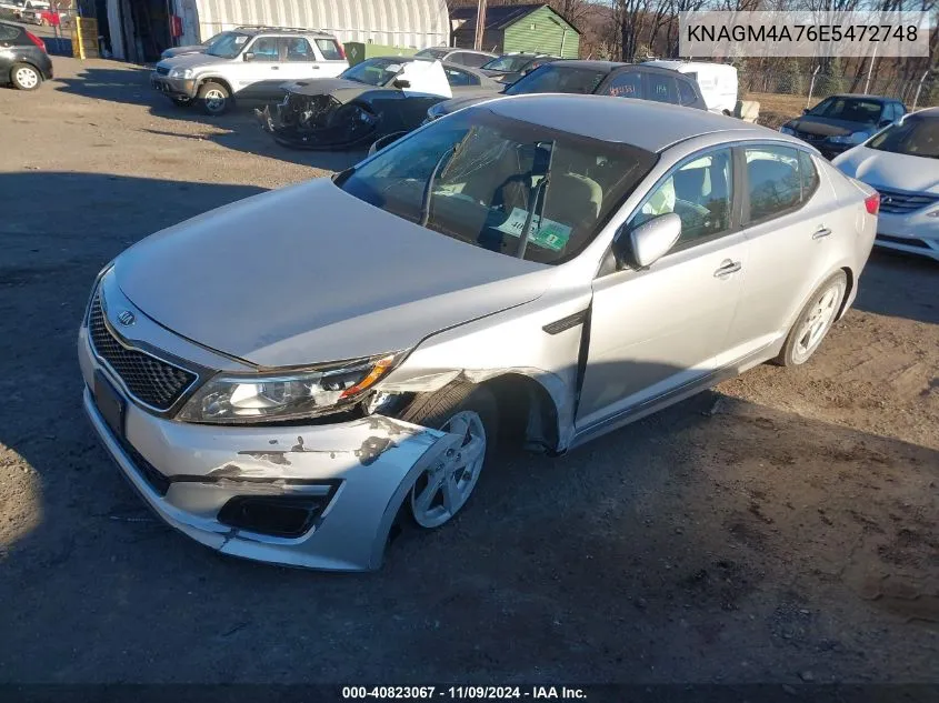 2014 Kia Optima Lx VIN: KNAGM4A76E5472748 Lot: 40823067