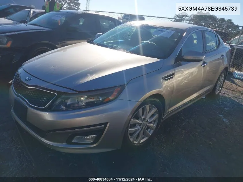 2014 Kia Optima Lx VIN: 5XXGM4A78EG345739 Lot: 40834084