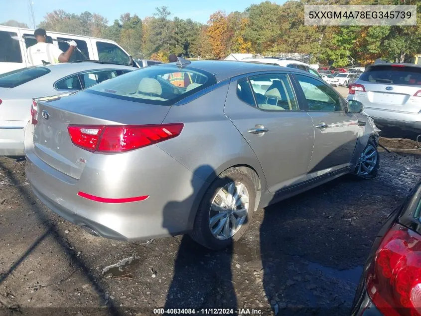 2014 Kia Optima Lx VIN: 5XXGM4A78EG345739 Lot: 40834084