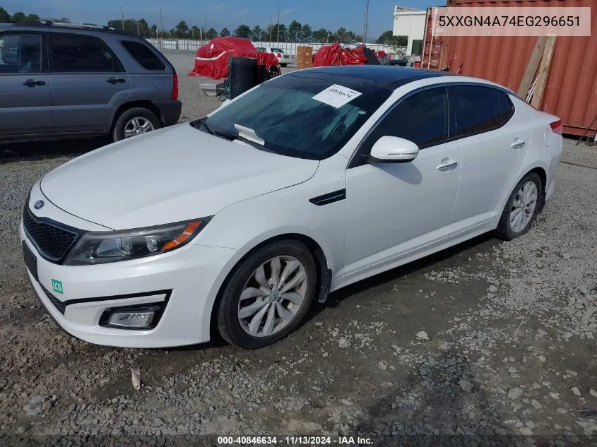 5XXGN4A74EG296651 2014 Kia Optima Ex