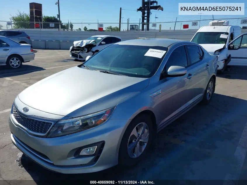 2014 Kia Optima Hybrid Lx VIN: KNAGM4AD6E5075241 Lot: 40859092