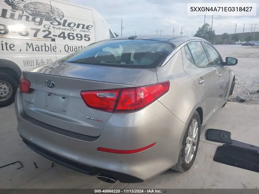 2014 Kia Optima Ex VIN: 5XXGN4A71EG318427 Lot: 40868220