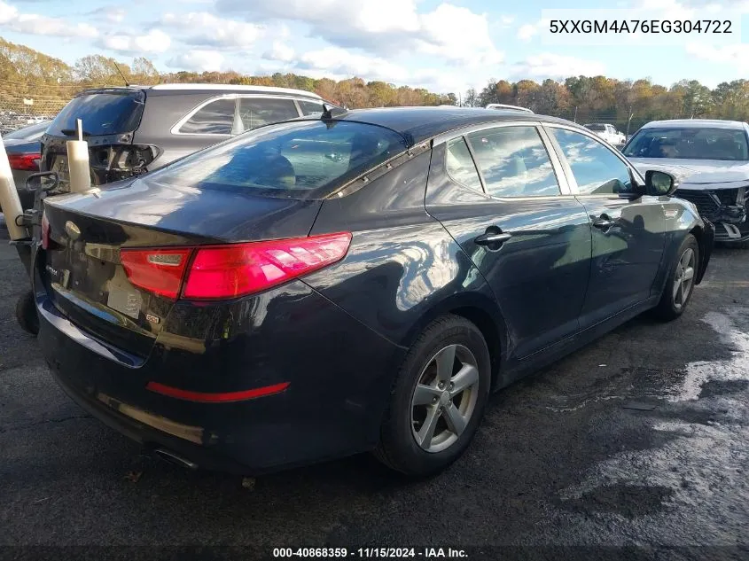 2014 Kia Optima Lx VIN: 5XXGM4A76EG304722 Lot: 40868359