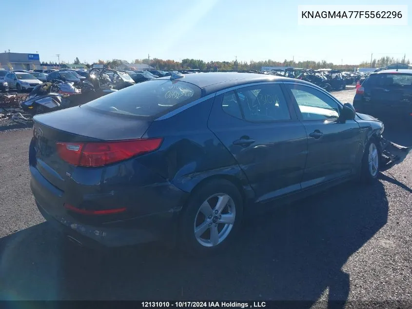 2015 Kia Optima Lx VIN: KNAGM4A77F5562296 Lot: 12131010