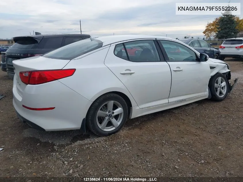 2015 Kia Optima VIN: KNAGM4A79F5552286 Lot: 12135624