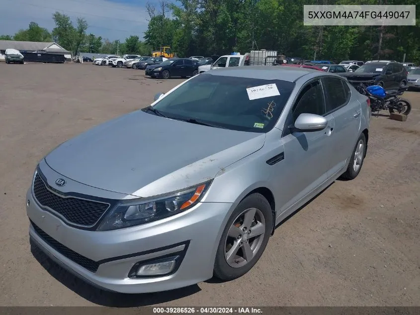 2015 Kia Optima Lx VIN: 5XXGM4A74FG449047 Lot: 39286526