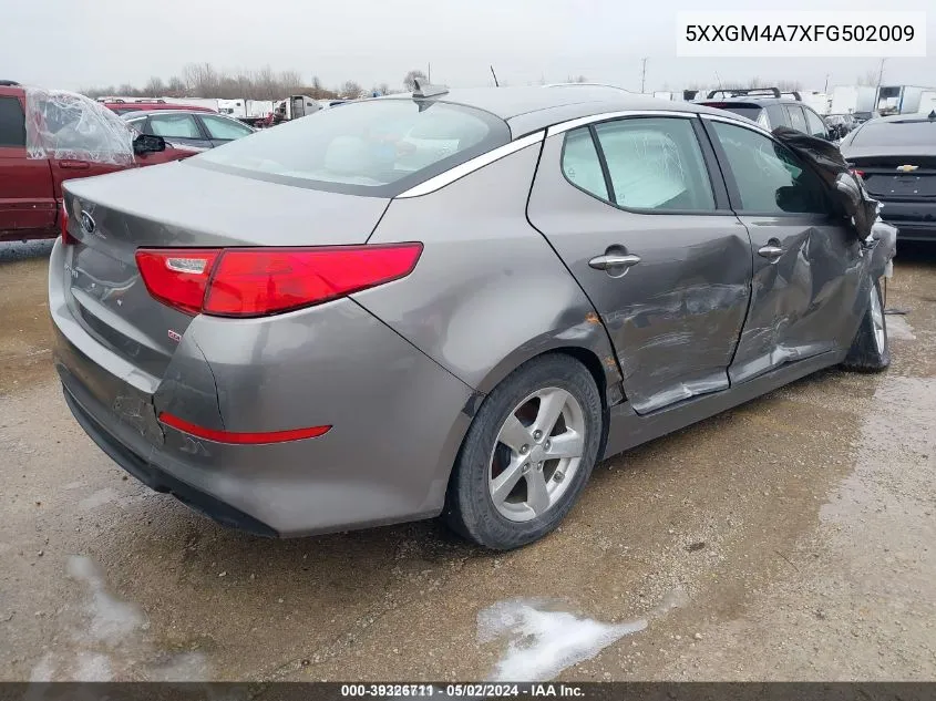 2015 Kia Optima Lx VIN: 5XXGM4A7XFG502009 Lot: 39326711