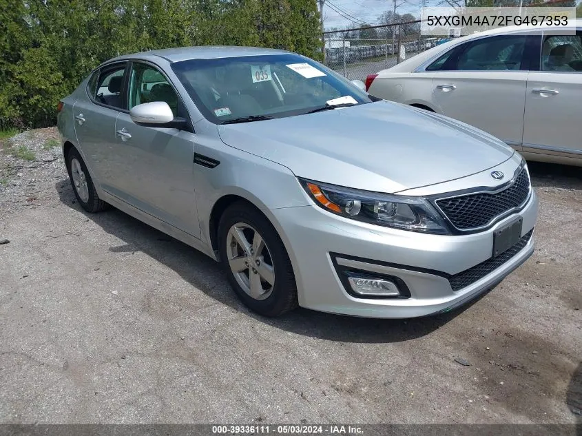 2015 Kia Optima Lx VIN: 5XXGM4A72FG467353 Lot: 39336111