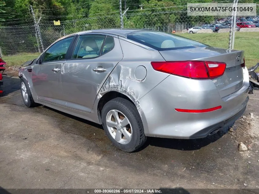 5XXGM4A75FG410449 2015 Kia Optima Lx