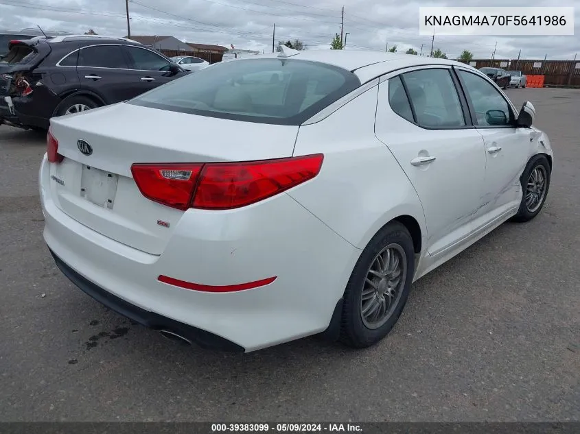 2015 Kia Optima Lx VIN: KNAGM4A70F5641986 Lot: 39383099