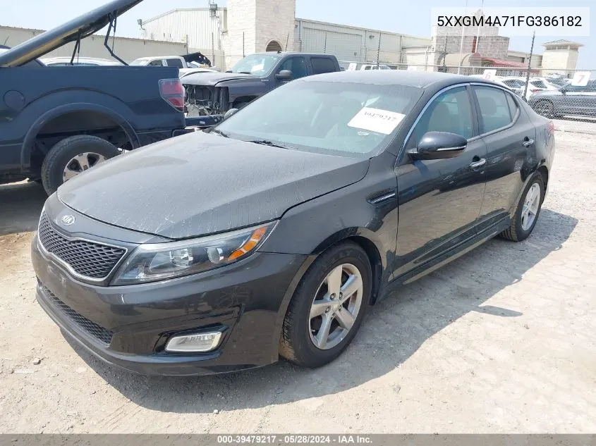 2015 Kia Optima Lx VIN: 5XXGM4A71FG386182 Lot: 39479217