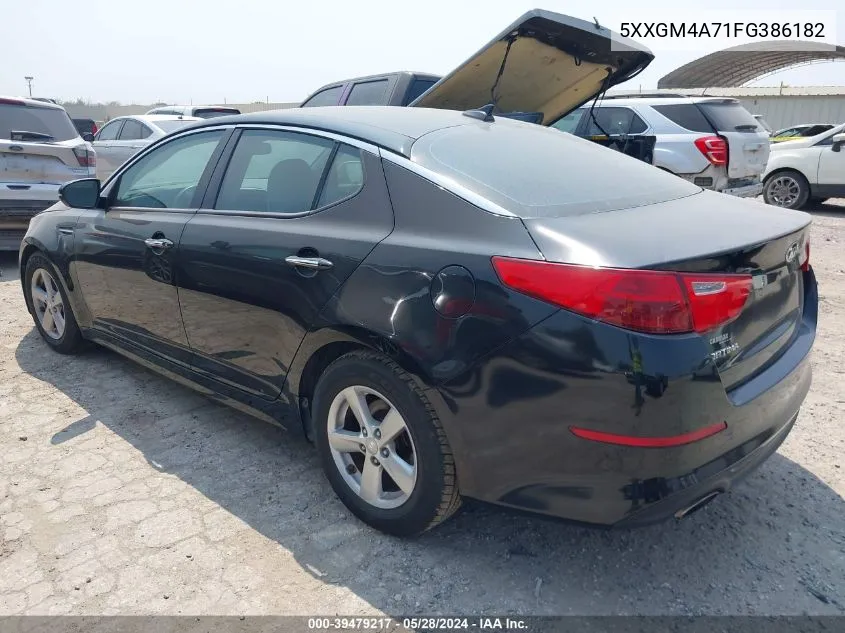 2015 Kia Optima Lx VIN: 5XXGM4A71FG386182 Lot: 39479217